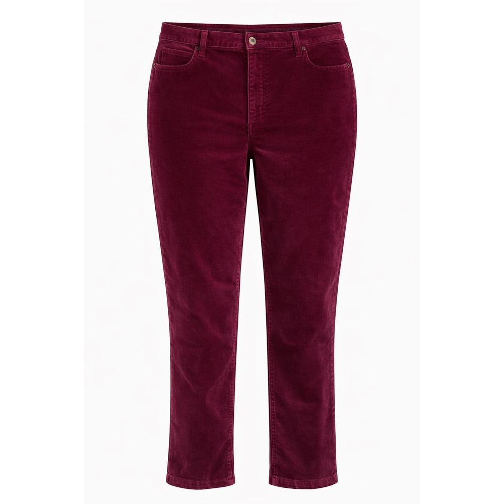 Talbots Sport Womens Burgundy Corduroy Straight Leg Pants Size 16 Wine Red